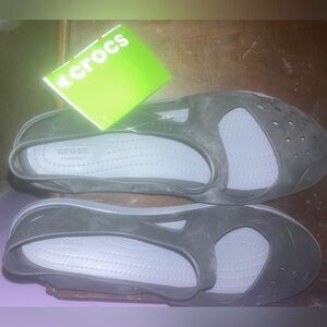 Womens Crocs Black/Gray Swiftwater Slide Sandals Size 9 New With Tags